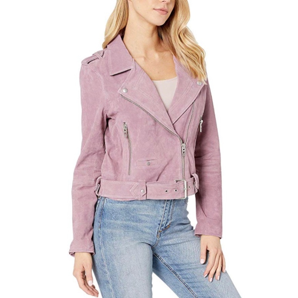 REVOLVE x BLANK NYC: Lilac Suede Moto Jacket - Picture 8 of 9